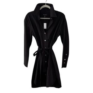 Banana Republic Black Cotton Shirt Dress – Tie Waist, Size M NWT